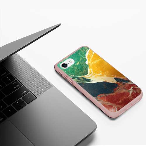 Чехол для iPhone 7/8 матовый с принтом Мраморная радуга, фото #5