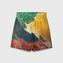 Детские спортивные шорты 3D Мраморная радуга