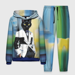 Мужской костюм с толстовкой 3D Cat fashionista in tuxedo - neural art