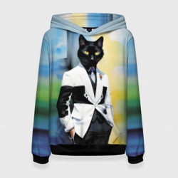 Женская толстовка 3D Cat fashionista in tuxedo - neural art