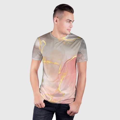 Мужская футболка 3D Slim Texture and glitter, цвет 3D печать - фото 3