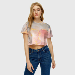 Женская футболка Crop-top 3D Texture and glitter - фото 2