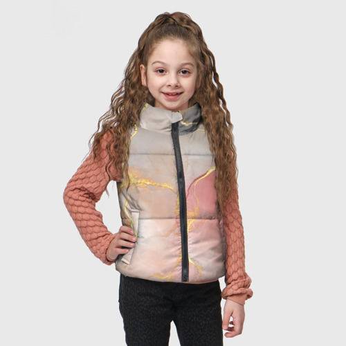 Детский жилет утепленный 3D с принтом Texture and glitter, фото на моделе #1
