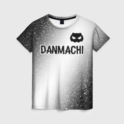 Женская футболка 3D DanMachi glitch на светлом фоне: символ сверху