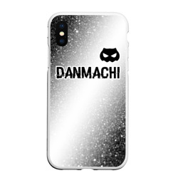 Чехол для iPhone XS Max матовый DanMachi glitch на светлом фоне: символ сверху