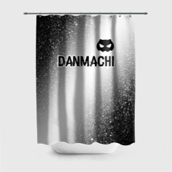 Штора 3D для ванной DanMachi glitch на светлом фоне: символ сверху