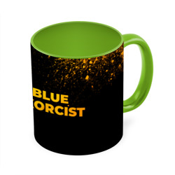 Кружка с полной запечаткой Blue Exorcist - gold gradient: надпись и символ