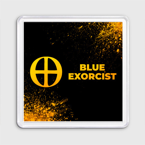 Магнит 55*55 Blue Exorcist - gold gradient: надпись и символ