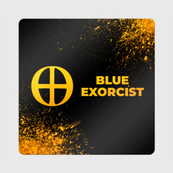 Магнит виниловый Квадрат Blue Exorcist - gold gradient: надпись и символ