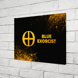 Холст прямоугольный Blue Exorcist - gold gradient: надпись и символ - фото 2