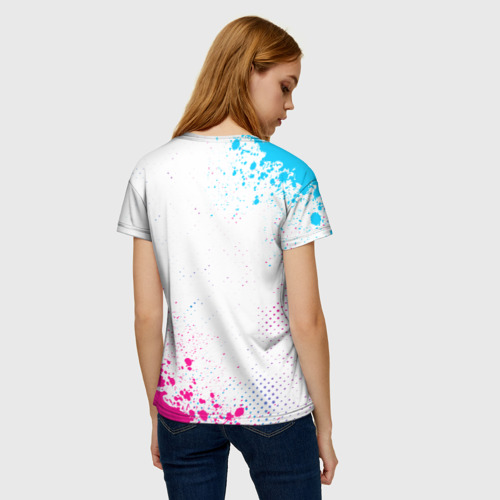 Женская футболка 3D с принтом Cowboy Bebop neon gradient style: надпись, символ, вид сзади #2