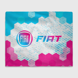 Плед 3D Fiat neon gradient style: надпись и символ