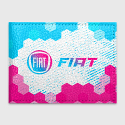 Обложка для студенческого билета Fiat neon gradient style: надпись и символ
