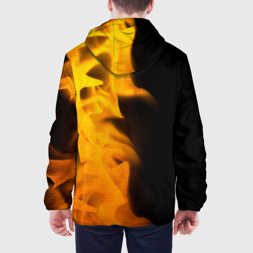 Мужская куртка 3D с принтом Tomb Raider - gold gradient: по-вертикали, вид сзади #2