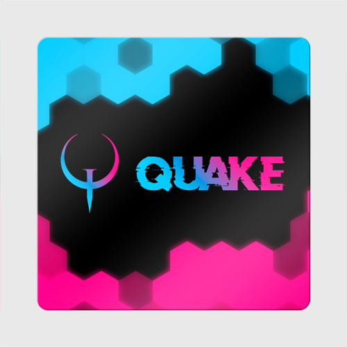 Магнит виниловый Квадрат Quake - neon gradient: надпись и символ