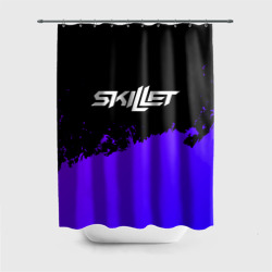 Штора 3D для ванной Skillet purple grunge