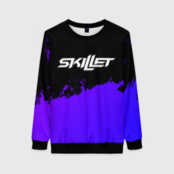 Женский свитшот 3D Skillet purple grunge