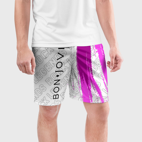 Мужские шорты спортивные Bon Jovi rock Legends: по-вертикали, цвет 3D печать - фото 3
