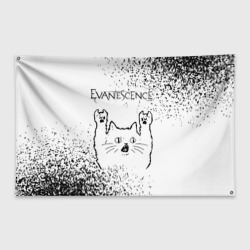 Флаг-баннер Evanescence рок кот на светлом фоне