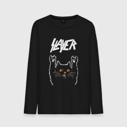 Мужской лонгслив хлопок Slayer rock cat