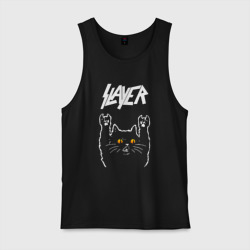 Мужская майка хлопок Slayer rock cat