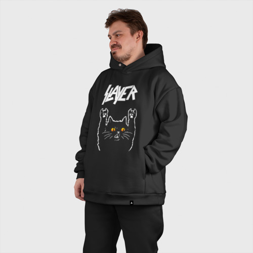 Мужской костюм oversize хлопок Slayer rock cat, цвет черный - фото 7