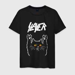 Мужская футболка хлопок Slayer rock cat