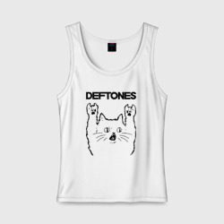 Женская майка хлопок Deftones - rock cat