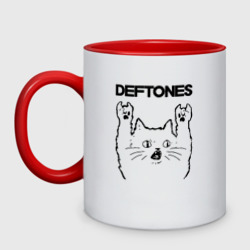 Кружка двухцветная Deftones - rock cat