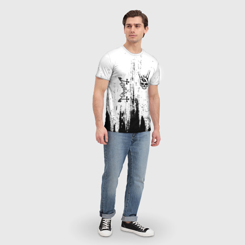 Мужская футболка 3D Mayhem и рок символ на светлом фоне, цвет 3D печать - фото 5