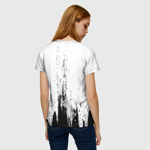 Женская футболка 3D Mayhem и рок символ на светлом фоне, цвет 3D печать - фото 4