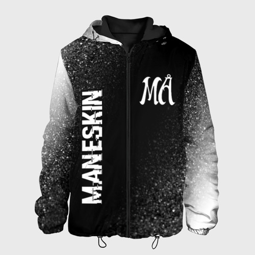 Мужская куртка 3D Maneskin glitch на темном фоне: надпись, символ, цвет 3D печать