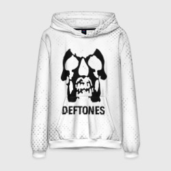 Мужская толстовка 3D Deftones glitch на светлом фоне