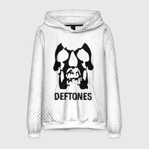 Мужская толстовка 3D Deftones glitch на светлом фоне, цвет белый