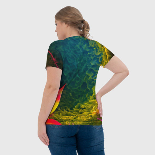 Женская футболка 3D Девушка в подводных джунглях, цвет 3D печать - фото 7