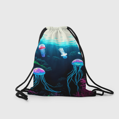 Рюкзак-мешок 3D Девушка ихтиолог с медузами - фото 2