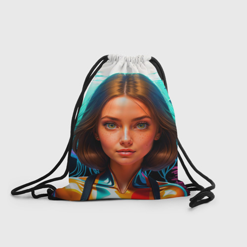 Рюкзак-мешок 3D Девушка ихтиолог с медузами