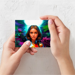 Поздравительная открытка Девушка ихтиолог с медузами - фото 2