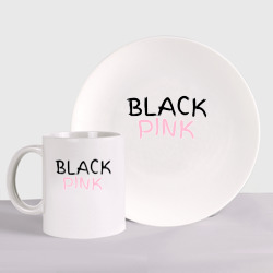 Набор: тарелка + кружка Граффити BlackPink