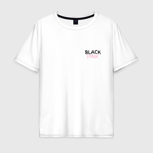 Мужская футболка хлопок Oversize Граффити BlackPink - мини, цвет белый
