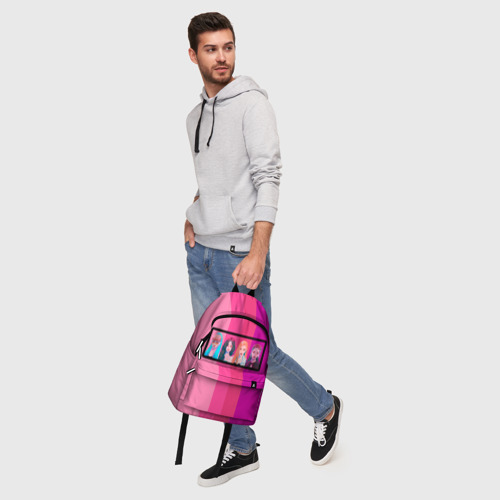 Рюкзак 3D Группа Black pink на фоне оттенков розового - фото 6
