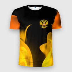 Мужская футболка 3D Slim Russian style fire