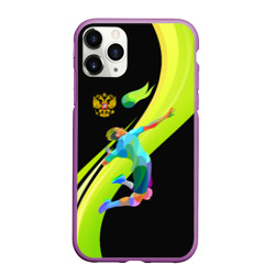 Чехол для iPhone 11 Pro Max матовый Волейбол Россия