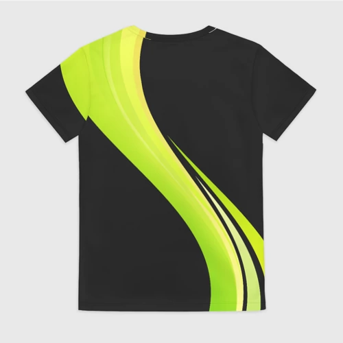 Женская футболка 3D с принтом Волейбол Россия, вид сзади #1