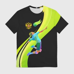 Мужская футболка 3D Волейбол Россия