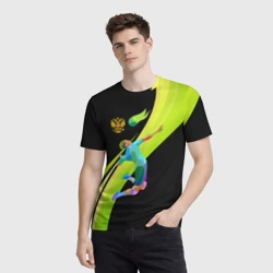 Мужская футболка 3D Волейбол Россия - фото 2