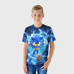 Детская футболка 3D Sonic electric waves - фото 2