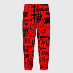Мужские брюки 3D Лучшие рок группы на красном