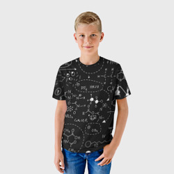Детская футболка 3D Химические формулы на чёрном - фото 2