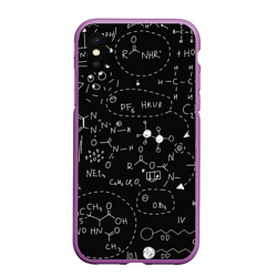 Чехол для iPhone XS Max матовый Химические формулы на чёрном